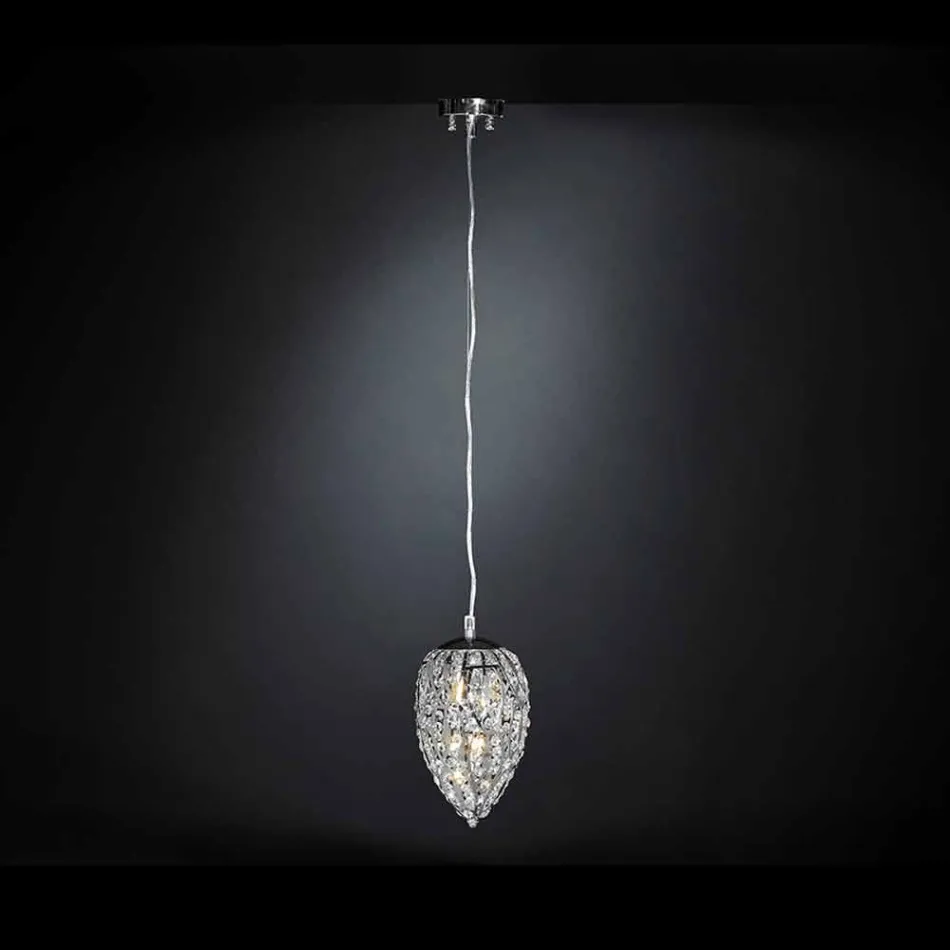 Hanging lamp in glass and steel in the shape of Egg Egg Viadurini