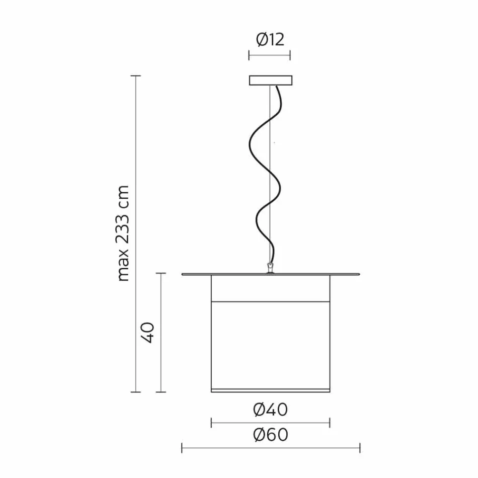 Cylinder Design White Linen Suspension Lamp, Made in Italy - Magic Viadurini