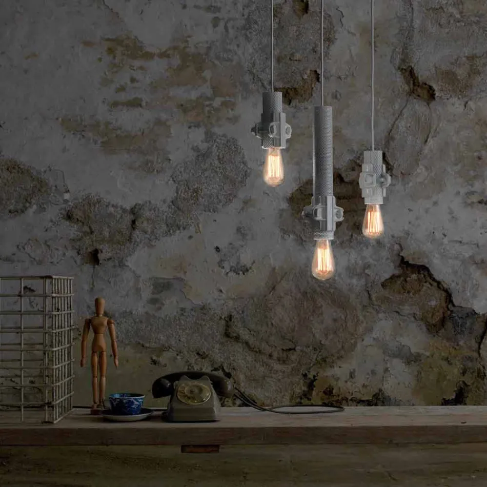 Suspension Lamp in White, Anthracite or Gold Metal 2 Sizes - Meccasmo Viadurini