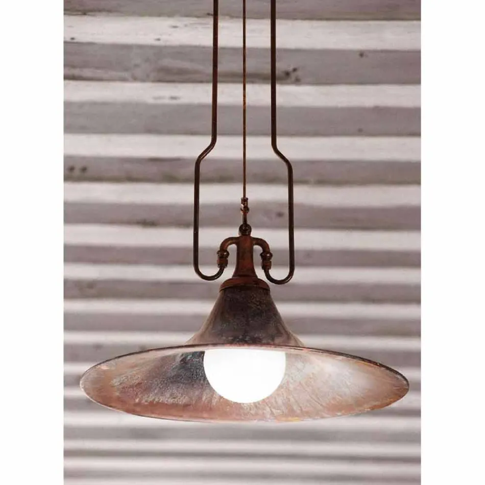 Pendant lamp in brass and copper mill with hook Viadurini