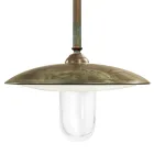 Brass, Glass, and IP44 Pendant Lamp Made in Italy - Drago Viadurini