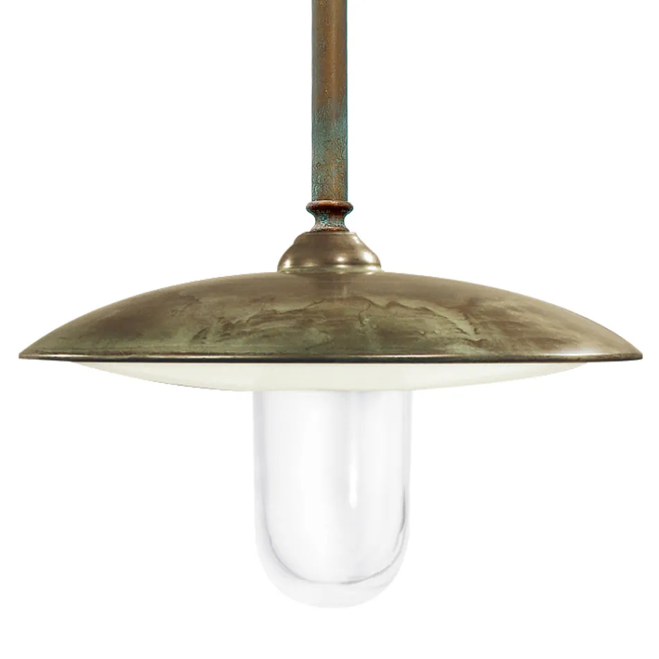 Brass, Glass, and IP44 Pendant Lamp Made in Italy - Drago Viadurini