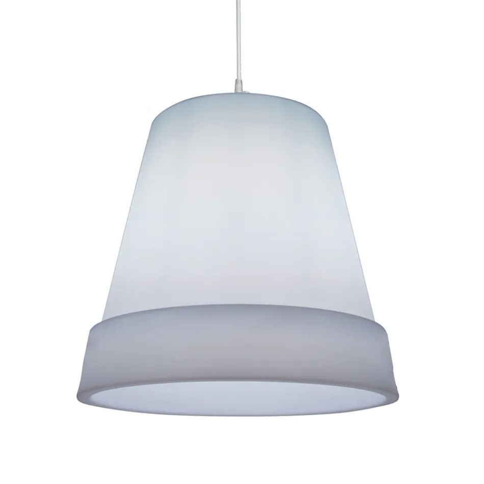Suspension Lamp in White Polyethylene Made in Italy - Minervo Viadurini