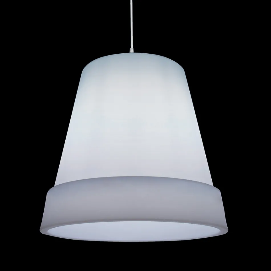 Suspension Lamp in White Polyethylene Made in Italy - Minervo Viadurini