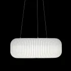 Polyethylene Pendant Lamp with 3 Metal Cables - Disc Viadurini