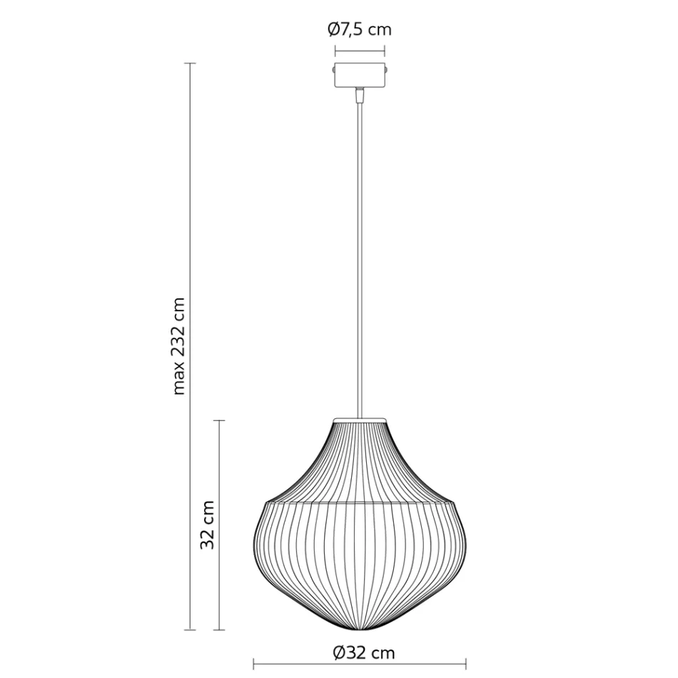 Suspension Lamp in White Glass in Filigree Design Pointed - Caravan Viadurini