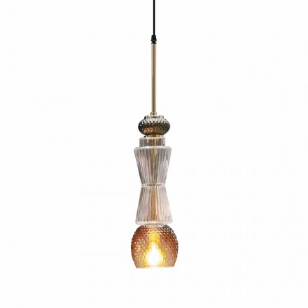 Suspension Lamp in Murano Glass with Antique Decoration Made in Italy - Missi Viadurini