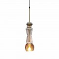 Suspension Lamp in Murano Glass with Antique Decoration Made in Italy - Missi