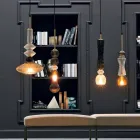 Suspension Lamp in Murano Glass and Fabric, Made in Italy - Missi Viadurini