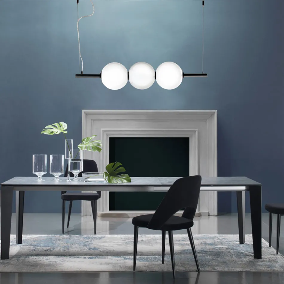 Hand Blown Venice Glass Pendant Lamp 95 cm - Jupiter Viadurini