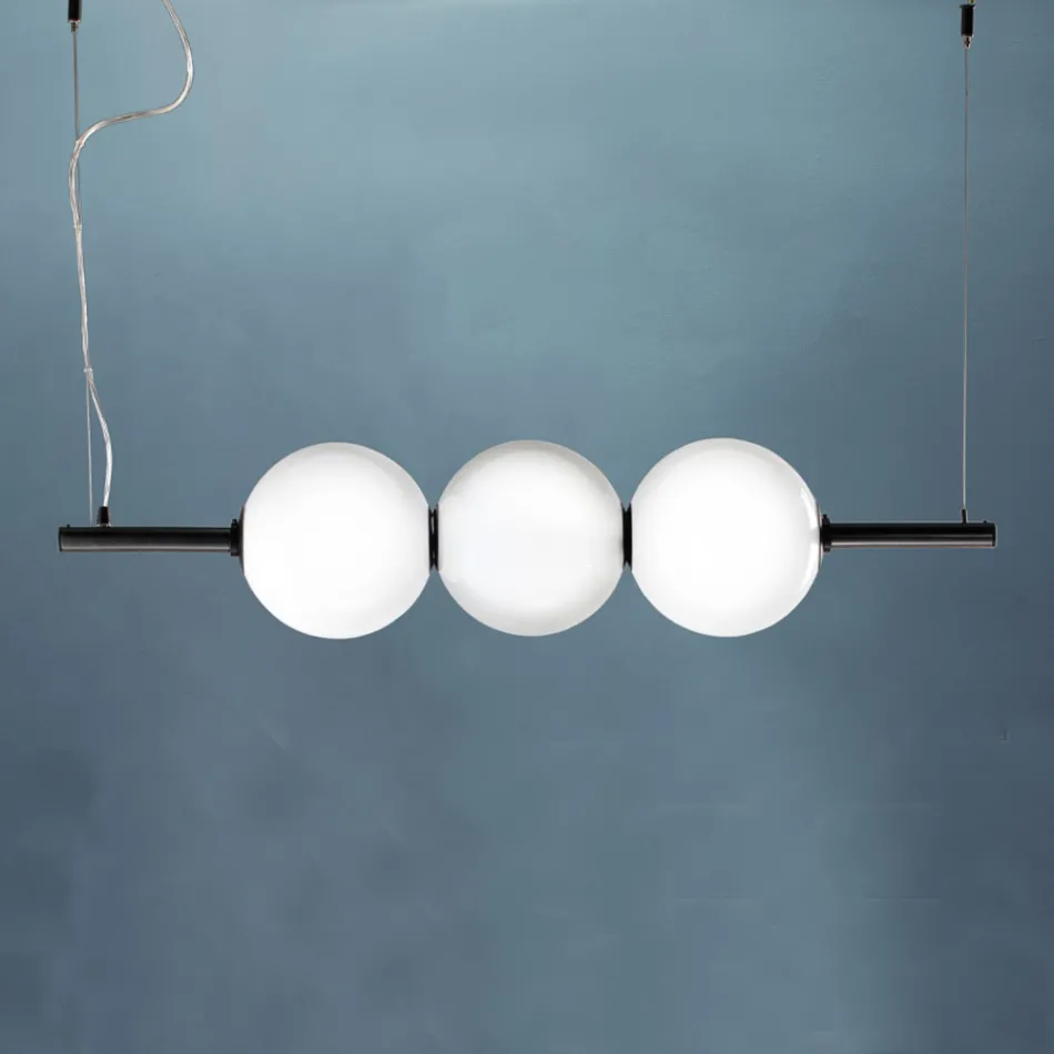 Hand Blown Venice Glass Pendant Lamp 95 cm - Jupiter Viadurini