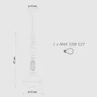 Pendant Lamp in Glass and Colored Ceramic Made in Italy - Lariat Viadurini