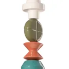 Pendant Lamp in Glass and Colored Ceramic Made in Italy - Lariat Viadurini