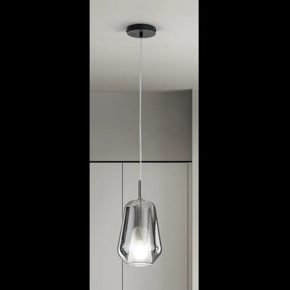 Pendant Lamp in Glass and Transparent Wire Made in Italy - Trilly Viadurini