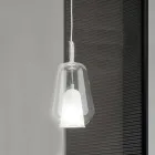 Pendant Lamp in Glass and Transparent Wire Made in Italy - Trilly Viadurini