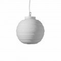 Suspension Lamp in White Satin Glass in 2 Design Sizes - Morse