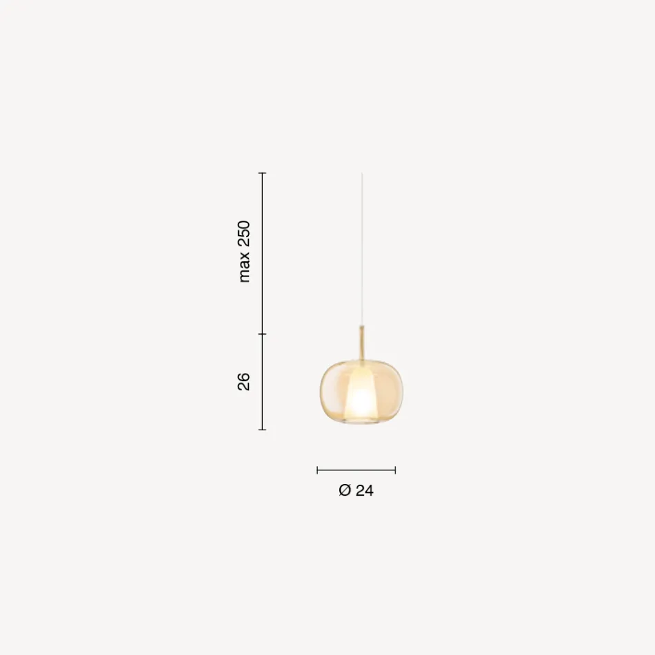 Double Layer Blown Glass Pendant Lamp Made in Italy - Trilly  Viadurini