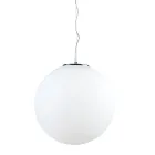 Hand Blown White Venetian Glass Suspension Lamp - Moon Viadurini