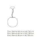 Hand Blown White Venetian Glass Suspension Lamp - Moon Viadurini