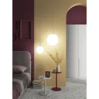 Hand Blown White Venetian Glass Suspension Lamp - Moon Viadurini