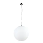 Hand Blown White Venetian Glass Suspension Lamp - Moon Viadurini