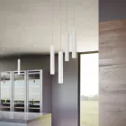 Led Recessed Suspension Lamp in White or Black Aluminium - Rebolla Viadurini