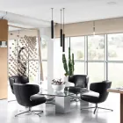 Led Recessed Suspension Lamp in White or Black Aluminium - Rebolla Viadurini