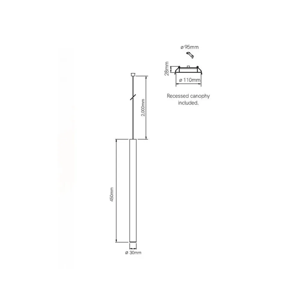 Led Recessed Suspension Lamp in White or Black Aluminium - Rebolla Viadurini