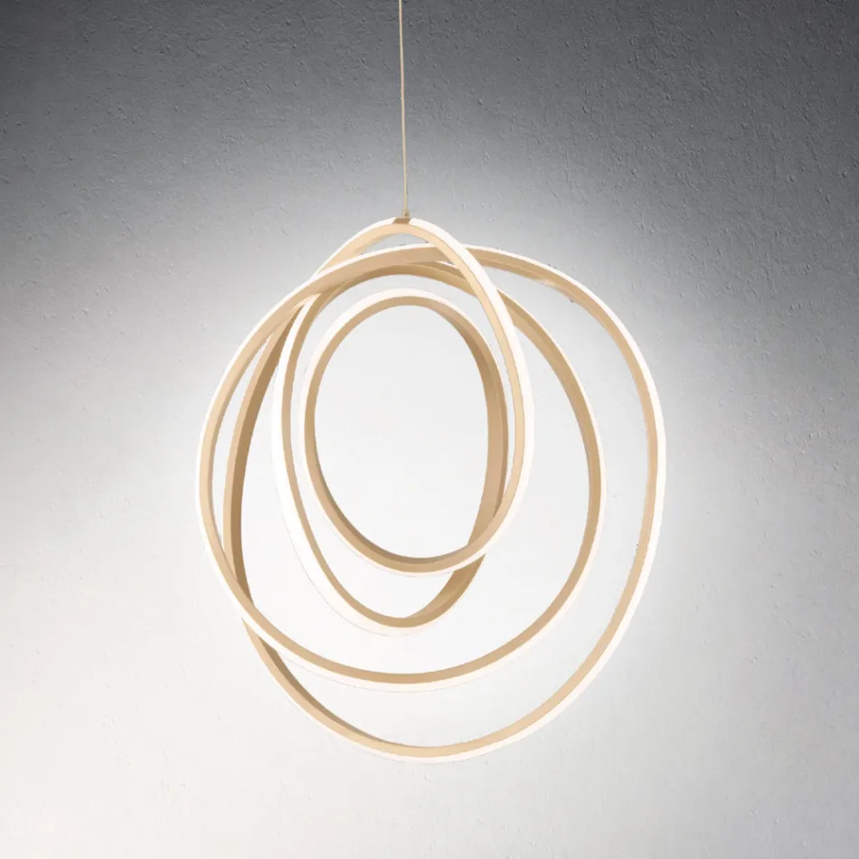 Large or Small LED Suspension Lamp in Design Gold Metal - Point Viadurini