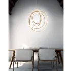 Large or Small LED Suspension Lamp in Design Gold Metal - Point Viadurini