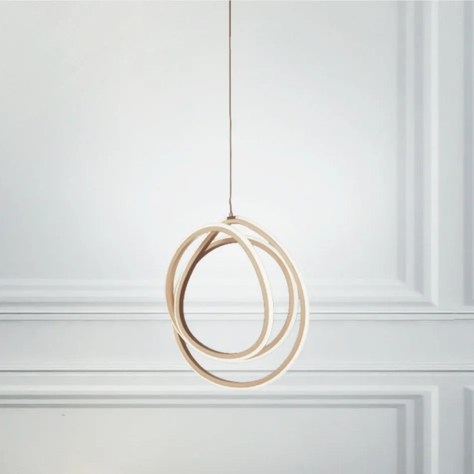 Large or Small LED Suspension Lamp in Design Gold Metal - Point Viadurini