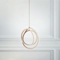 Large or Small LED Suspension Lamp in Design Gold Metal - Point