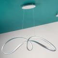 Led Pendant Lamp in Silver Metal, 2 Sizes Modern Design - Lumino