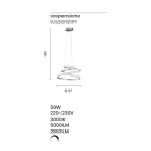 LED Suspension Lamp in White or Silver Painted Metal - Rivolta Viadurini