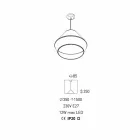 Modern Suspension Lamp with Blue Cotton Lampshade Made in Italy - Soya Viadurini