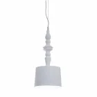Suspension Lamp Shade Short in White Glossy Ceramic Design - Cadabra Viadurini