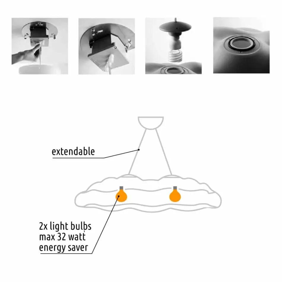 Plastic Cloud Design Outdoor Suspension Lamp - Nefos by Myyour Viadurini