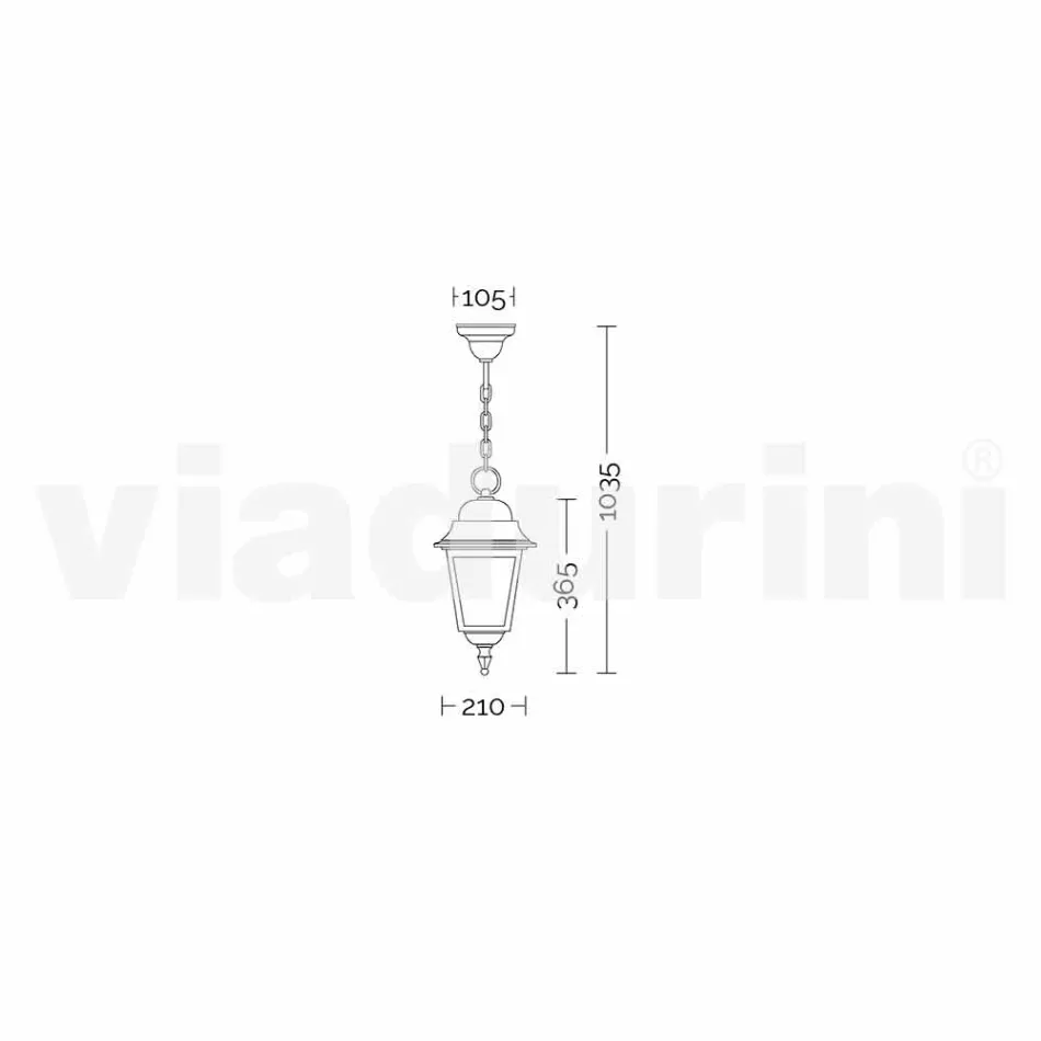 Outdoor suspension lamp made of aluminium, made in Italy, Aquilina Viadurini