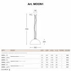 Pendant lamp small steel Moonlight Viadurini