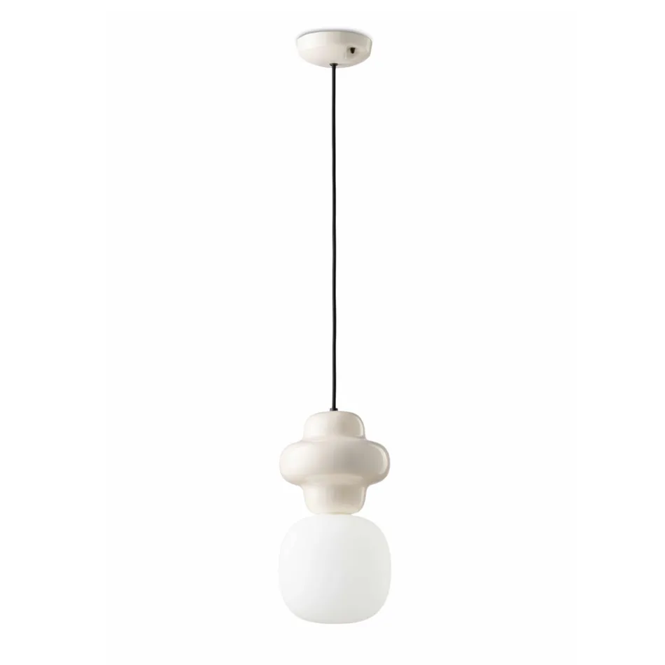 Suspension Lamp Made of Ceramic and Glass Made in Italy - Capocabana Viadurini