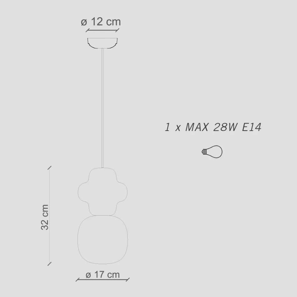 Suspension Lamp Made of Ceramic and Glass Made in Italy - Capocabana Viadurini