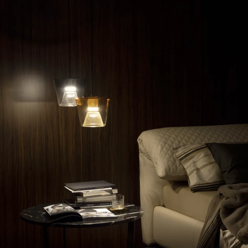 Suspension lamp made of metal and glass Made in Italy - Think Viadurini