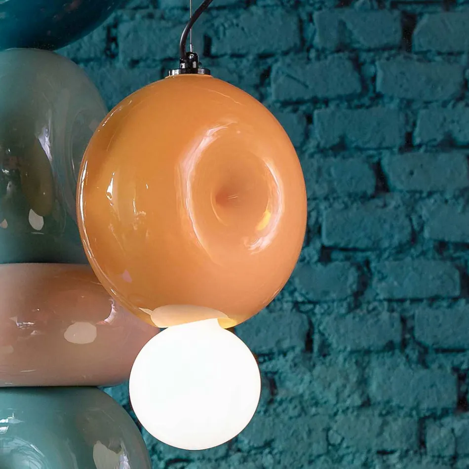 Round Ceramic Suspension Lamp Made in Italy - Bumbum Viadurini