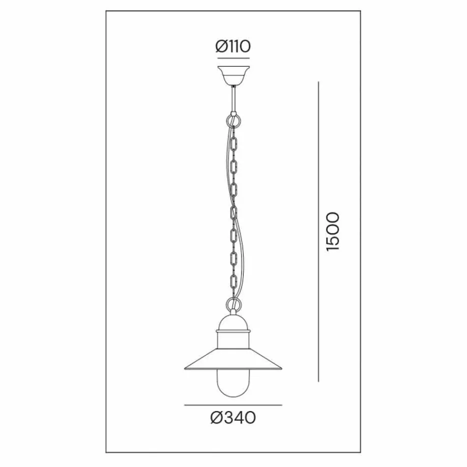 Vintage Suspension Lamp in Brass and Copper with Chain - Borgo by Il Fanale Viadurini