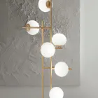 Floor Lamp with LED in Gold Painted Metal and Blown Glass - Ailanto Viadurini