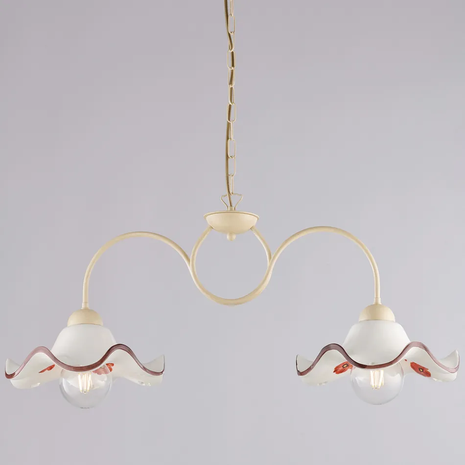 Handcrafted Glass and Metal Lamp Made in Italy for Living Room and Bedroom - Merope Viadurini