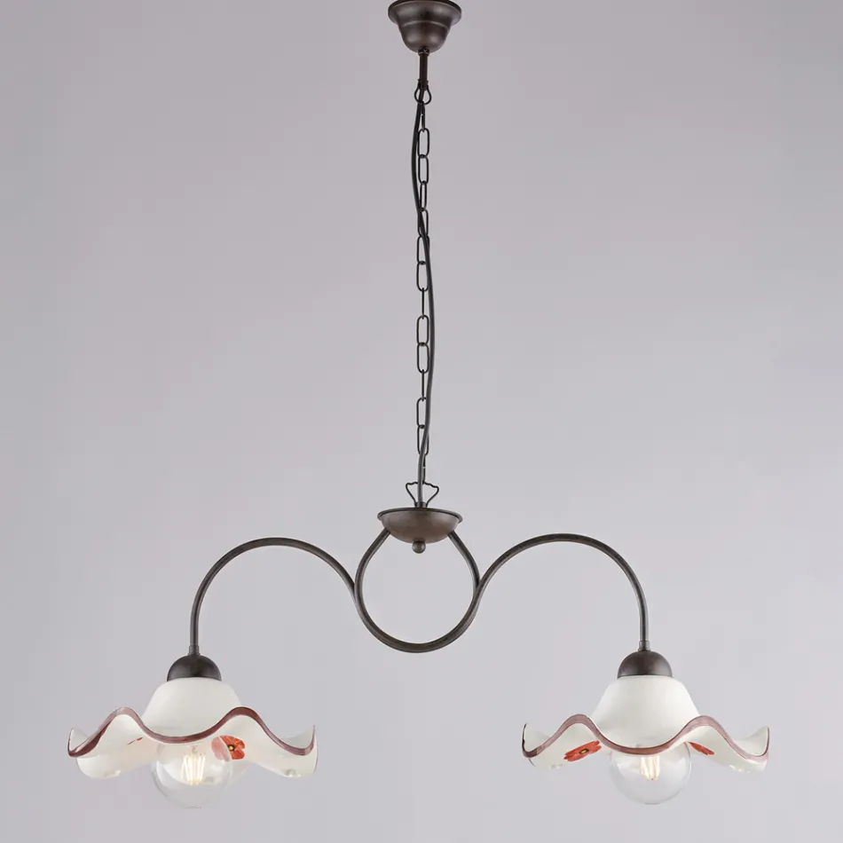 Handcrafted Glass and Metal Lamp Made in Italy for Living Room and Bedroom - Merope Viadurini