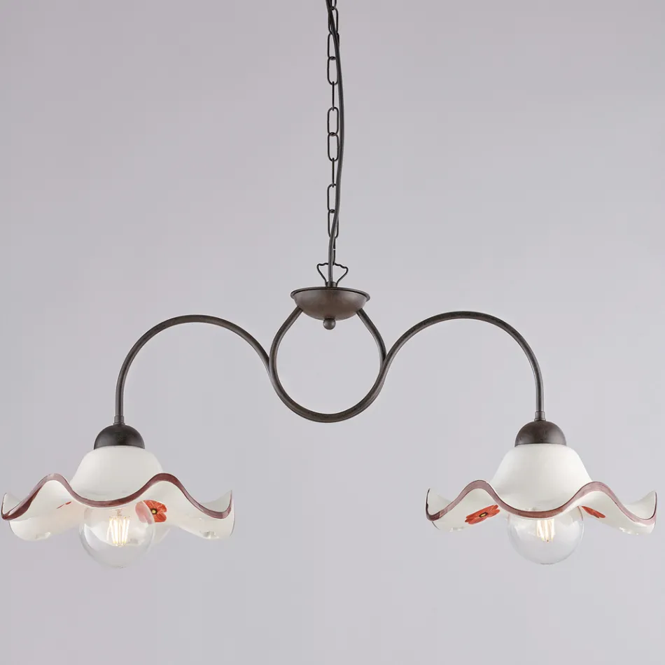 Handcrafted Glass and Metal Lamp Made in Italy for Living Room and Bedroom - Merope Viadurini