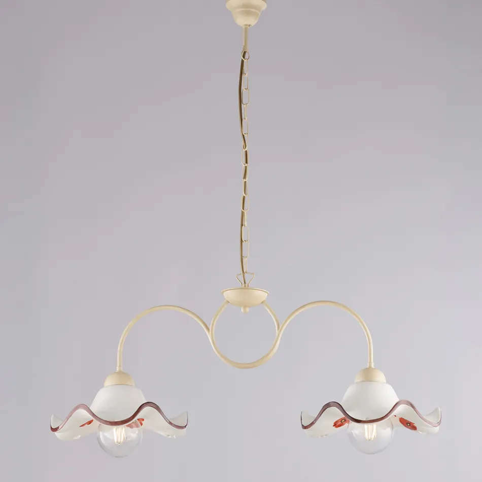 Handcrafted Glass and Metal Lamp Made in Italy for Living Room and Bedroom - Merope Viadurini