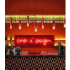 Cylindrical Suspension Lamp Colored Ceramic Made in Italy - Ferroluce Pi Viadurini